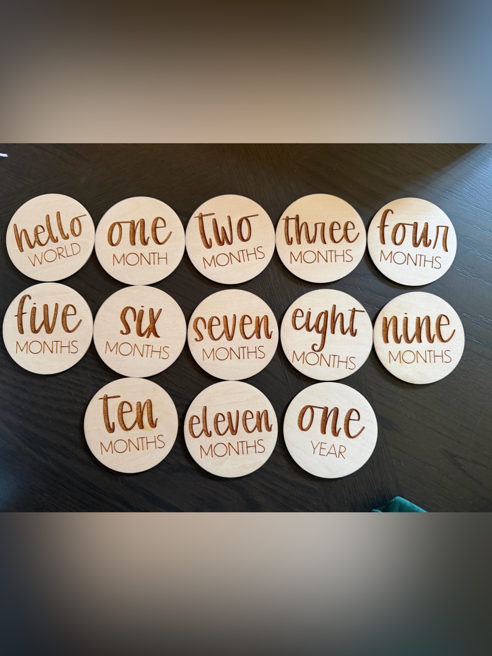Wooden Baby Milestone Discs - Monthly Set